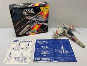 lot 114 image: Pre-owned Vintage STAR WARS Power Of The Force  Electronic X-Wing Fighter In Original Box