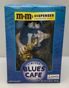 lot 117 image: Limited Edition Blues Caf M&M Dispenser (New Old Stock) Plastic Loose On Box