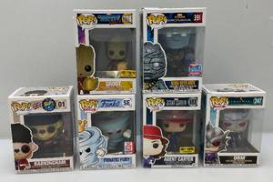 lot 130 image: Misc. FUNKO Pop Collectible Figures Including Groot & more (NIB)