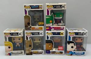 lot 132 image: Misc. FUNKO Pop Collectible Super Heroe Figures Including Superman & more (NIB)