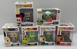 lot 171 image: Misc. FUNKO Pop Collectible Figures Including STAR WARS (GROGU)  & more (NIB)