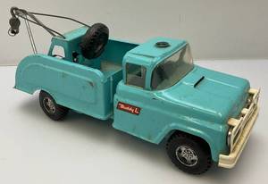 1960 Buddy L Pressed Steel Blue Wrecker Tow Truck (Missing Plastic Red Top Light)