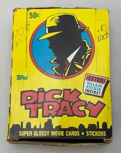 lot 199 image: Vintage 1990 TOPPS Dick Tracy Movie 36 Ct Pack Trading Card Box