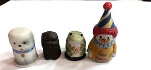 lot 237 image: Cat, Dog, Frog and Clown Thimble