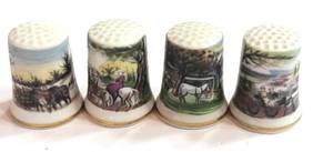 lot 232 image: 4 Horse Theme Thimbles