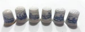 lot 131 image: 6 Delft Style Thimbles