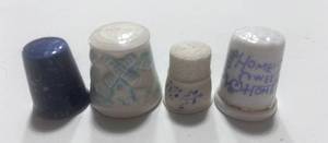 lot 132 image: 4 Blue and White Thimbles
