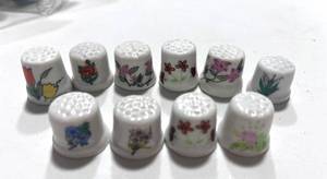 lot 185 image: 10 Misc. Flower Thimbles