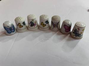 lot 163 image: 6 Butterfly Thimbles