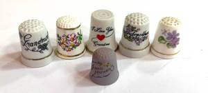 lot 99 image: 6 Grandmother Thimbles