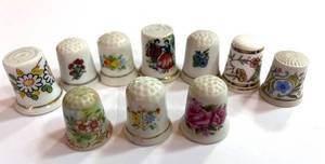 lot 214 image: 10 Misc. Flower Thimbles