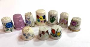 lot 212 image: 10 Misc. Flower Thimbles