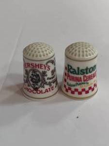lot 20 image: Hershey Chocolate and Ralston Breakfast Food Advertising Thimbles