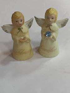 lot 50 image: 2 Angel Birthstone Thimbles December and February
