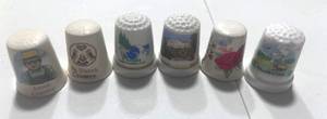 lot 61 image: 6 Souvenir Thimbles Arkansas, Amish Country, Colorado, Yellowstone