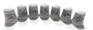 lot 42 image: Days of the Week Ceramic Thimbles
