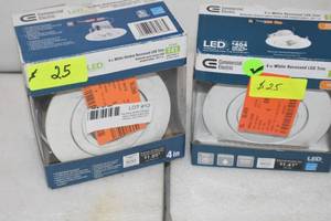 lot 12 image: 4 inch White Recessed LED Trim