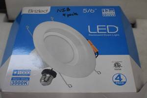 lot 25 image: 4 pack 5-6 LED Recessed Down Light