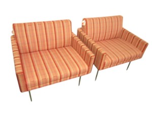 lot 6 image: Herman Miller Geiger Tuxedo Chairs