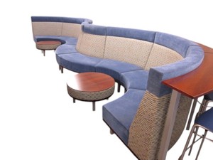 lot 22 image: Jasper Cureved Guest Seating with 2 Tables