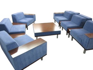 lot 19 image: Jasper Blue 6 Seat Guest Seating with Table