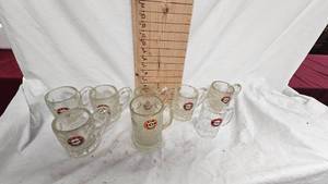lot 35 image: Set of 8 A & W Mugs,(7 smaller very heavy  and 1 Large)