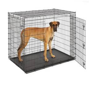 lot 45 image: MIDWEST HOMES or Pets Solutions Series XXL Double Door 54-Inch Dog Crate for the Largest Breeds, Sturdy Drop Pin Assembly, Black E-Coated, SL54DD (damage box)