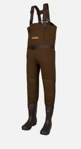 lot 48 image: CABELAS Mens Spring Run 5mm Lug-Sole, 1,000-Gram Chest Waders in Brown Regular 14R (no box)