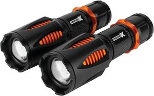lot 55 image: Performance Tool W2671 2Pk Fpx Flashlights W Pouch, Adjustable Duofocus Beam, Warm White LED, Water and Impact Resistant 0902255