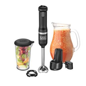 lot 104 image: BLACKDECKER 5-Speed 220-Watt Immersion Blender with Accessory Jar (Black) (0922530)