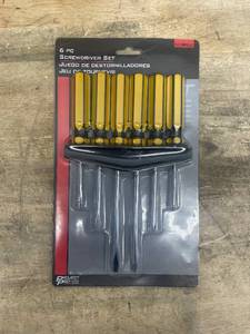 lot 108 image: Toolmart 6-Pc. Screwdriver Set with Wall Rack (092250)