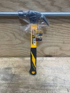 lot 112 image: Claw Hammer 16oz Drop Forged Steel Hammerhead, Heat Treatment, Ground Polished, Fiberglass Handle (092255.25)
