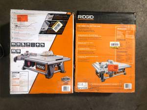 lot 13 image: Lot of Ridgid 7 in. Table Top Wet Tile Saw   Customer Returns See Pictures