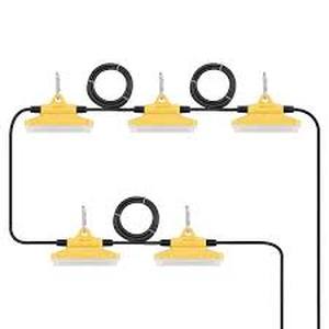 lot 34 image: Lot of VEVOR 50 ft. Construction String Lights 75W 7500LM 5PCs String Work Light 5000-5500K with Hanging Hooks for Construction Site Customer Returns See Pictures