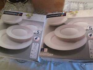 lot 34 image: 2-12pc Luminarc plate and bowl sets...