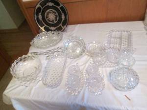 lot 35 image: Vintage Clear Fostoria glassware se...