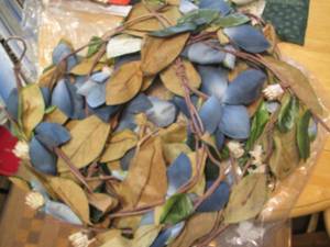 lot 57 image: 2pc 6ft faux magnolia swags...