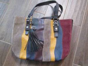 lot 58 image: Large Colorful leather like strip t...