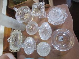 lot 90 image: Vintage lidded candy and dessert se...