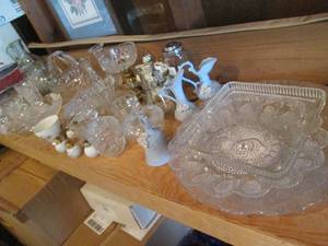 lot 122 image: Vintage cut glass serving plates, b...
