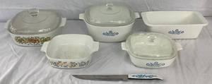 lot 40 image: Collection of Vintage Corningware - Includes Blue Cornflower, Spice of Life and Abundance Patterns