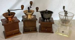 lot 53 image: Collection of 4 Hand Crank Coffee Grinders