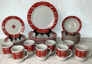 lot 92 image: Vintage Coca-Cola Sakura Dinnerware Set- Service for 8 (Includes Dinner Plates, Salad Plates, Bowls, and Mugs)