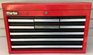 lot 171 image: Clarke 9 Drawer Tool Chest with Top Storage