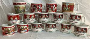 lot 144 image: Vintage Campbells Soup Kids Oversized Mugs - 15 Mugs Total
