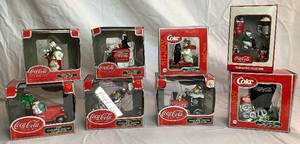 lot 93 image: Collection of 8 Coca-Cola Ornaments
