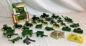 lot 84 image: Large Collection of John Deere 164 Miniature Tractors and Implements