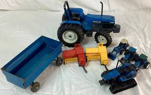 lot 68 image: New Holland Die Cast Tractor & Hay Baler Implement Collection