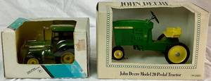 lot 79 image: John Deere Die Cast Bundle of Ertl Model 20 Pedal Tractor in Box and Ertl No 5512 Utility Tractor in Box