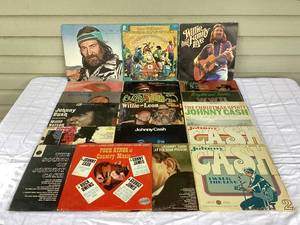 lot 221 image: Collection of Willie Nelson and Johnny Cash Albums
